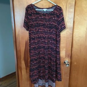 LuLaRoe Carly Dress Red/Black Size 2XL